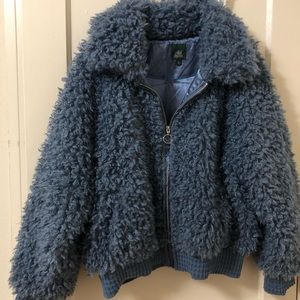 Blue teddy coat